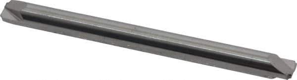 Accupro - 0.01" Radius, 1/8" Mill Diam, 2 Flute Solid Carbide Corner Rounding End Mill - Double End, Uncoated, 1-1/2" OAL, 1/8" Shank Diam - USA Tool & Supply