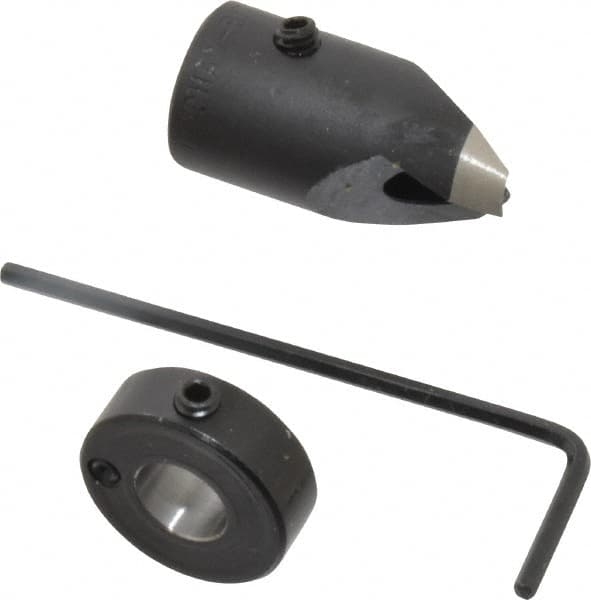 Vernon - 1/2" Cutter Diam, Letter I Drill Compatibility, 1/4" Collar Thickness, Adjustable Depth Drill Countersink - USA Tool & Supply
