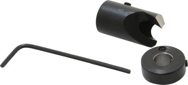 Vernon - 1/2" Cutter Diam, 17/64" Drill Compatibility, 1/4" Collar Thickness, Adjustable Depth Drill Countersink - USA Tool & Supply