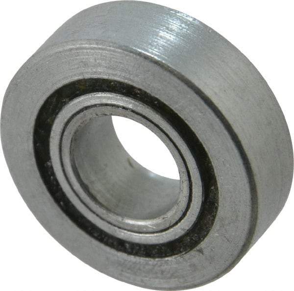Value Collection - 1/2" Bore Diam, 1-1/4" OD, Open Unground Full Complement Radial Ball Bearing - 3/8" Wide, 1 Row, Round Bore, 533 Lb Dynamic Capacity - USA Tool & Supply