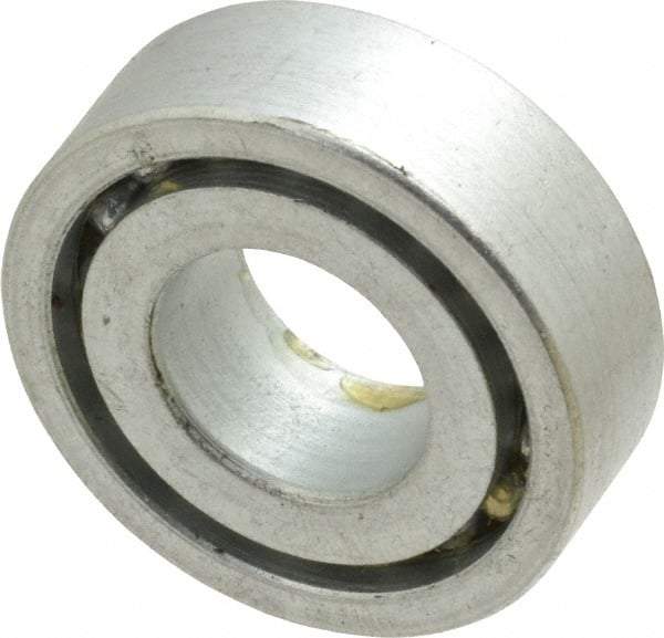Value Collection - 5/8" Bore Diam, 1-3/8" OD, Open Unground Full Complement Radial Ball Bearing - 7/16" Wide, 1 Row, Round Bore, 769 Lb Dynamic Capacity - USA Tool & Supply