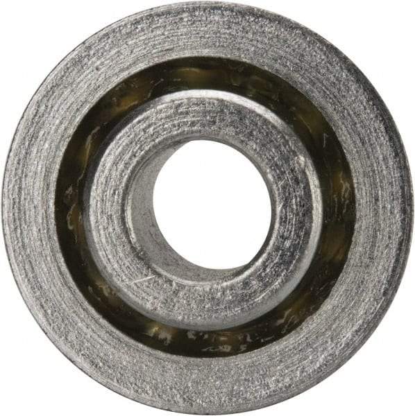 Value Collection - 1/4" Bore Diam, 11/16" OD, Open Unground Full Complement Radial Ball Bearing - With Flange, 1 Row, Round Bore, 287 Lb Dynamic Capacity - USA Tool & Supply