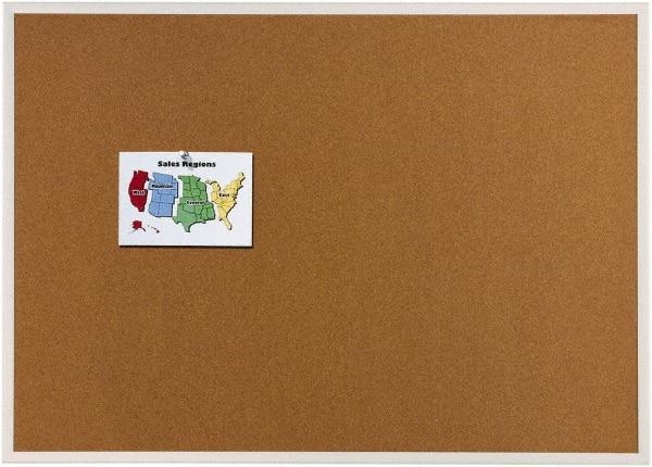 Quartet - 96" Wide x 48" High Open Cork Bulletin Board - Natural (Color) - USA Tool & Supply