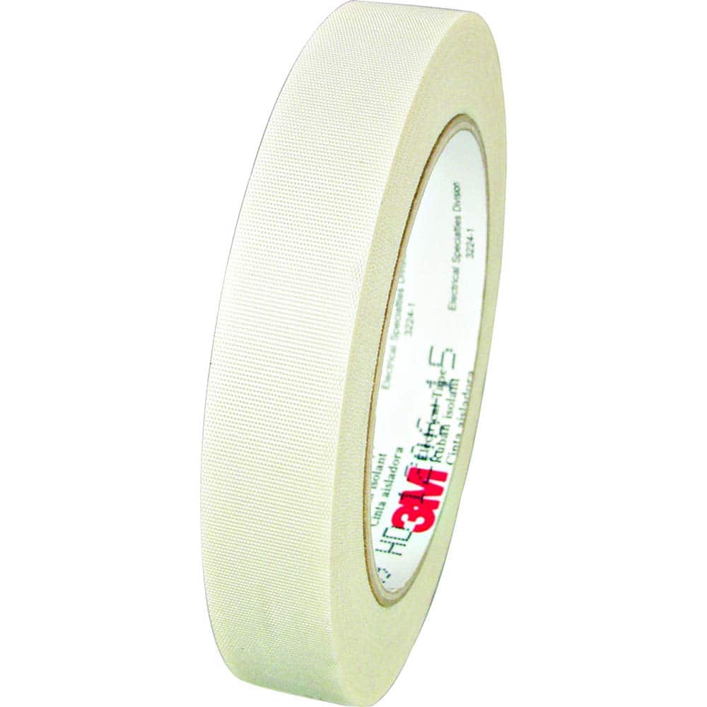 3M - 1" x 110' x 7 mil White Glass Cloth Electrical Tape - USA Tool & Supply
