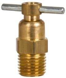 Eaton - Steel Internal Seat Drain Cock & Shutoff Valve - 1/4 Thread, 150 Max psi - USA Tool & Supply