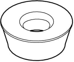 Kennametal - RDPX1604M0 HN Grade KC725M Carbide Milling Insert - TiN/TiCN/TiN Finish, 0.1874" Thick, 16mm Inscribed Circle - USA Tool & Supply