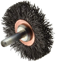Anderson - 2" Brush Diam, Crimped, End Brush - 1/4" Diam Shank, 20,000 Max RPM - USA Tool & Supply