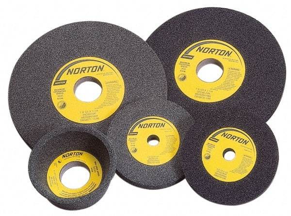 Norton - 7" Diam x 1-1/4" Hole x 1" Thick, I Hardness, 120 Grit Surface Grinding Wheel - Silicon Carbide, Type 1, Fine Grade, 3,600 Max RPM, Vitrified Bond, No Recess - USA Tool & Supply