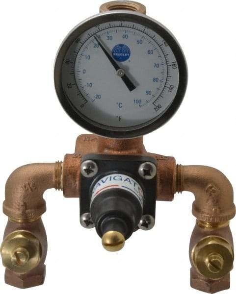 Bradley - Brass Water Mixing Valve & Unit - 7 GPM at 30 psi Flow Rate - USA Tool & Supply