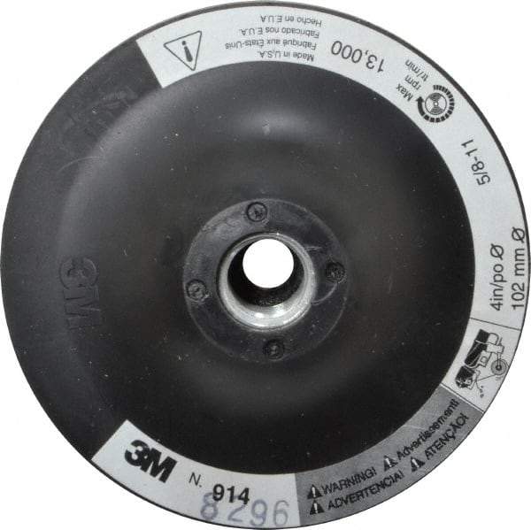 3M - 4" Diam Hook & Loop Disc Backing Pad - Firm Density, 13,000 RPM - USA Tool & Supply