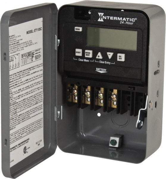 Intermatic - 24 hr Indoor Digital Electronic Timer Switch - 14 On/Off, 120/208/240/277 VAC, 50/60 Hz, - USA Tool & Supply