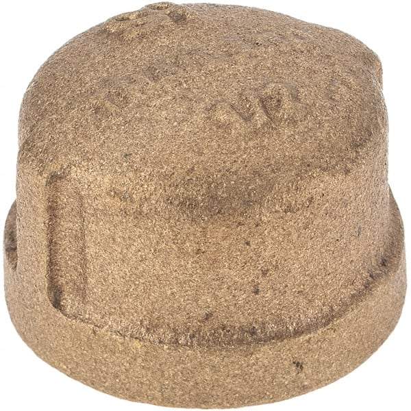 Merit Brass - Class 125, 1/2" Internal Pipe, Brass End Cap - FNPT - USA Tool & Supply
