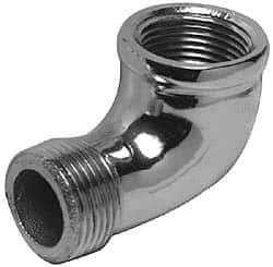 Merit Brass - Class 125, 3/8" Internal Pipe, Red Brass & Chrome 90° Street Elbow - FNPT x MNPT - USA Tool & Supply