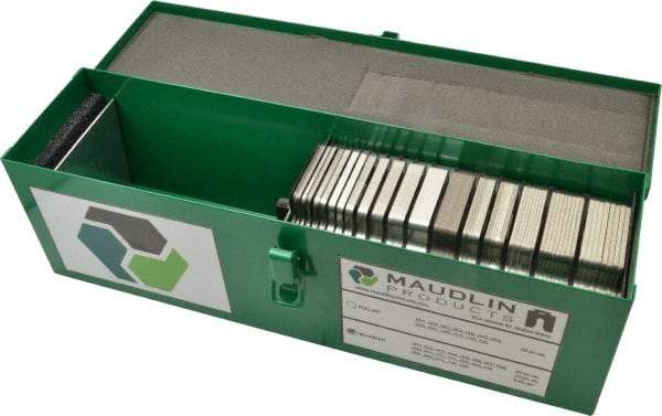 Made in USA - 340 Piece, 0.001 to 0.125 Inch Thickness, Stainless Steel Slotted Shim Assortment - 4 Inch Long x 4 Inch Wide, 1-1/4 Inch Wide Slot - USA Tool & Supply