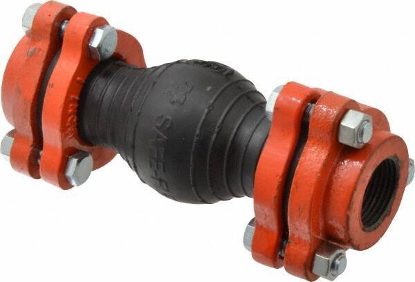 Mason Ind. - 1" Pipe, EPDM Single Arch Pipe Expansion Joint - 7" Long, 3/8" Extension, 3/4" Compression, 250 Max psi, Female NPT - USA Tool & Supply