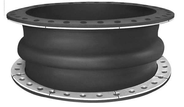 Mercer Rubber - 8" Pipe, Natural Rubber Single Arch Pipe Expansion Joint - 6" Long, 1/2" Extension, 3/4" Compression, 250 Max psi, Flanged - USA Tool & Supply