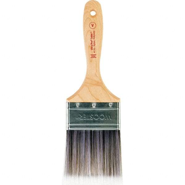 Wooster Brush - 3" Flat Nylon/Polyester Varnish Brush - 3-3/16" Bristle Length, 6-1/2" Maple Beavertail Handle - USA Tool & Supply