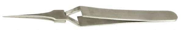 Value Collection - 4-11/32" OAL N4 Reverse Action Tweezers - Long Fine Point - USA Tool & Supply