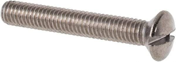 Value Collection - M3x0.50 Metric Coarse, 20mm OAL Slotted Drive Machine Screw - Oval Head, Grade 316 & A4 Stainless Steel, Uncoated, Without Washer - USA Tool & Supply