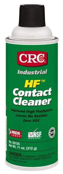 CRC - 11 Ounce Aerosol Contact Cleaner - 205°F Flash Point, 45,700 Volt Dielectric Strength, Flammable, Food Grade, Plastic Safe - USA Tool & Supply
