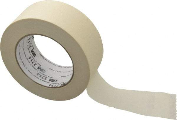 3M - 2" Wide x 60 Yd Long Tan Paper Masking Tape - Series 2214, 5.4 mil Thick, 23 In/Lb Tensile Strength - USA Tool & Supply