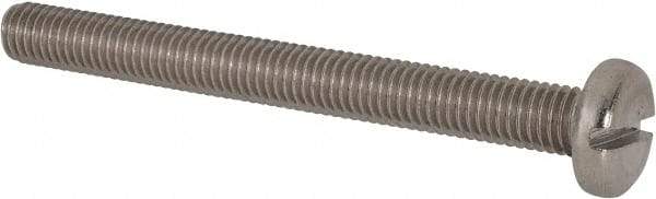 Value Collection - M8x1.25 Metric Coarse, 80mm Length Under Head Slotted Drive Machine Screw - Pan Head, Grade 316 & A4 Stainless Steel, Uncoated, Without Washer - USA Tool & Supply