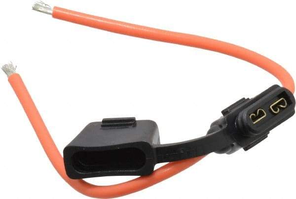 Ferraz Shawmut - 30 Amp AF Black Automotive Fuse Holder - 32 Volt, Orange #12 Wire - USA Tool & Supply