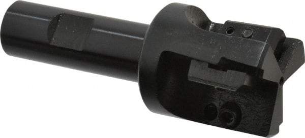 APT - 1-1/2" Cut Diam, 0.65" Max Depth of Cut, 3/4" Shank Diam, 3-7/8" OAL, Indexable Square Shoulder End Mill - TPC 32..., TPG 32., TPU 32. Inserts, Weldon Shank, 90° Lead Angle, Series Tri-Dex - USA Tool & Supply