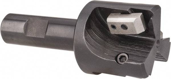 APT - 1-3/4" Cut Diam, 0.65" Max Depth of Cut, 3/4" Shank Diam, 3-7/8" OAL, Indexable Square Shoulder End Mill - TPC 32..., TPG 32., TPU 32. Inserts, Weldon Shank, 90° Lead Angle, Series Tri-Dex - USA Tool & Supply