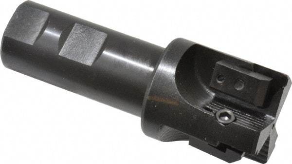 APT - 1-1/2" Cut Diam, 0.65" Max Depth of Cut, 1" Shank Diam, 3-7/8" OAL, Indexable Square Shoulder End Mill - TPC 32..., TPG 32., TPU 32. Inserts, Weldon Shank, 90° Lead Angle, Series Tri-Dex - USA Tool & Supply