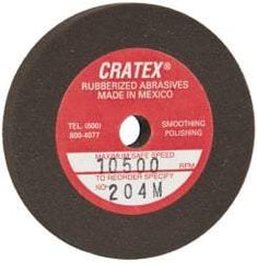 Cratex - 2" Diam x 1/4" Hole x 1/4" Thick, Surface Grinding Wheel - Silicon Carbide, Medium Grade, 10,500 Max RPM, Rubber Bond, No Recess - USA Tool & Supply