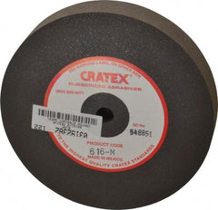 Cratex - 6" Diam x 1/2" Hole x 1" Thick, Surface Grinding Wheel - Silicon Carbide, Medium Grade, 3,600 Max RPM, Rubber Bond, No Recess - USA Tool & Supply