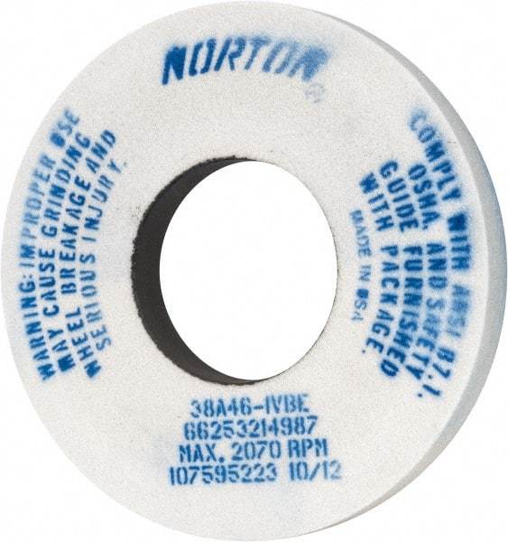 Norton - 12" Diam x 5" Hole x 1-1/2" Thick, I Hardness, 46 Grit Surface Grinding Wheel - Aluminum Oxide, Type 1, Coarse Grade, 2,070 Max RPM, Vitrified Bond, No Recess - USA Tool & Supply