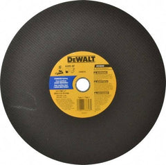 DeWALT - 14" Aluminum Oxide Cutoff Wheel - 7/64" Thick, 1" Arbor, 4,300 Max RPM, Use with Stationary Tools - USA Tool & Supply