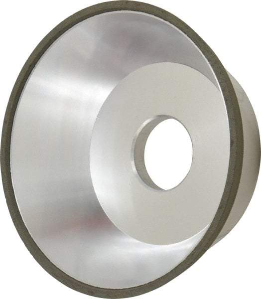 Made in USA - 5" Diam, 1-1/4" Hole Size, 1-3/4" Overall Thickness, 100 Grit, Type 11 Tool & Cutter Grinding Wheel - Fine Grade, Diamond - USA Tool & Supply