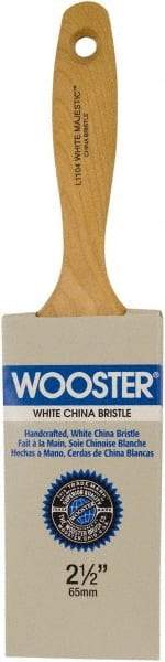 Wooster Brush - 3" Flat Hog Varnish Brush - 3-7/16" Bristle Length, 6-1/2" Maple Beavertail Handle - USA Tool & Supply