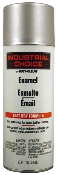 Rust-Oleum - Dull Aluminum, Enamel Spray Paint - 8 to 12 Sq Ft per Can, 12 oz Container - USA Tool & Supply