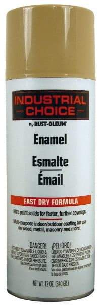 Rust-Oleum - Beige, Gloss, Enamel Spray Paint - 8 to 12 Sq Ft per Can, 16 oz Container, Use on Drums, Equipment & Color Coding, Furniture, Ladders, Lockers, Motors, Stenciling, Tools - USA Tool & Supply