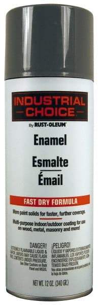 Rust-Oleum - Universal Gray, Gloss, Enamel Spray Paint - 8 to 12 Sq. Ft. per Can, 16 Ounce Container, Use on Drums, Equipment and Color Coding, Furniture, Ladders, Lockers, Motors, Stenciling, Tools - USA Tool & Supply