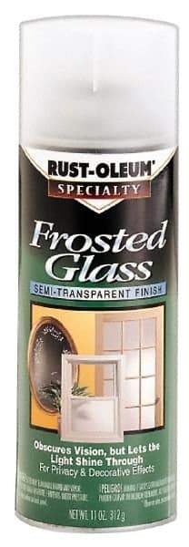 Rust-Oleum - 12 oz Frosted Glass Flat Finish Alkyd Enamel Paint - 8 to 10 Sq Ft per Gal, Interior, Direct to Metal - USA Tool & Supply