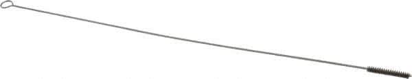 Made in USA - 1-1/2" Long x 1/4" Diam Stainless Steel Twisted Wire Bristle Brush - Double Spiral, 18" OAL, 0.003" Wire Diam, 0.062" Shank Diam - USA Tool & Supply