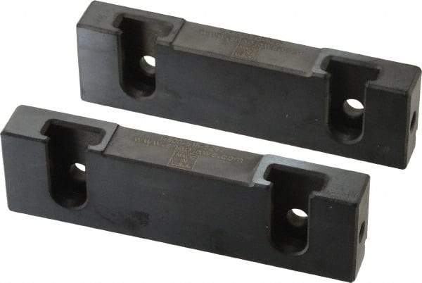 Snap Jaws - 4" Wide x 1.155" High x 0.55" Thick, Step Vise Jaw - Hard, Steel, Fixed Jaw, Compatible with 4" Vises - USA Tool & Supply