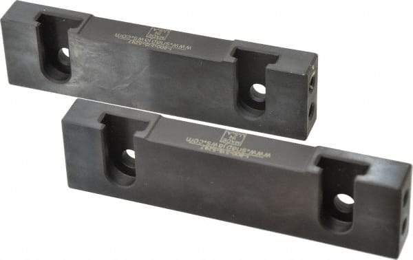 Snap Jaws - 6" Wide x 1.53" High x 0.73" Thick, Step Vise Jaw - Hard, Steel, Fixed Jaw, Compatible with 6" Vises - USA Tool & Supply