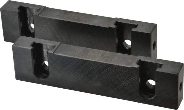 Snap Jaws - 6" Wide x 1-1/2" High x 3/4" Thick, Flat/No Step Vise Jaw - Soft, Steel, Fixed Jaw, Compatible with 6" Vises - USA Tool & Supply