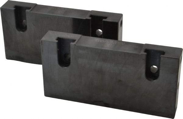 Snap Jaws - 6" Wide x 3" High x 1" Thick, Flat/No Step Vise Jaw - Soft, Steel, Fixed Jaw, Compatible with 6" Vises - USA Tool & Supply