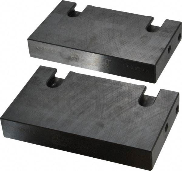 Snap Jaws - 6" Wide x 3-1/2" High x 1" Thick, Flat/No Step Vise Jaw - Soft, Steel, Fixed Jaw, Compatible with 6" Vises - USA Tool & Supply