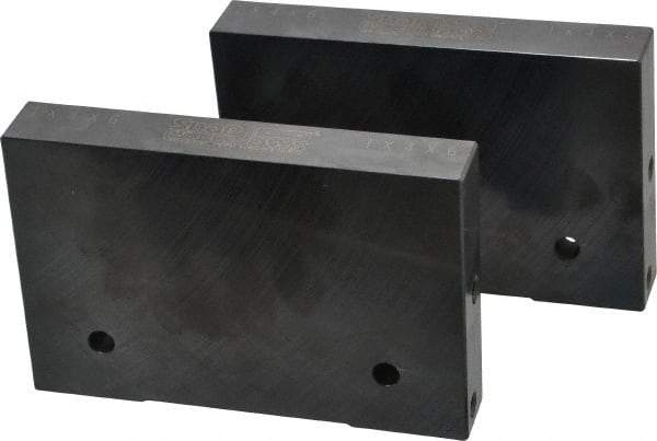 Snap Jaws - 6" Wide x 4" High x 1" Thick, Flat/No Step Vise Jaw - Soft, Steel, Fixed Jaw, Compatible with 6" Vises - USA Tool & Supply