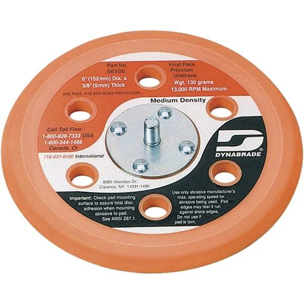 Dynabrade - 6" Diam Adhesive/PSA Disc Backing Pad - Medium Density, 13,000 RPM - USA Tool & Supply