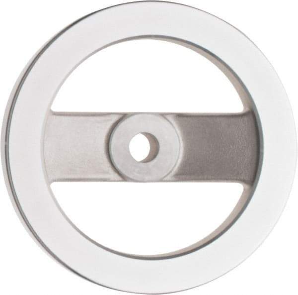 Value Collection - 4.92", 2 Spoke Handwheel - 1.22" Hub, Aluminum, Polished Finish - USA Tool & Supply