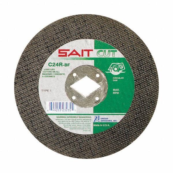 Sait - 6-1/2" 24 Grit Silicon Carbide Cutoff Wheel - 3/32" Thick, 5/8" Arbor, 8,500 Max RPM, Use with Circular Saws - USA Tool & Supply